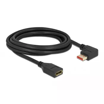 DisplayPort pagarinātāja kabelis DeLOCK 87076 3m 8K 60Hz vīrišķais 90° pa kreisi leņķa uz sievišķo