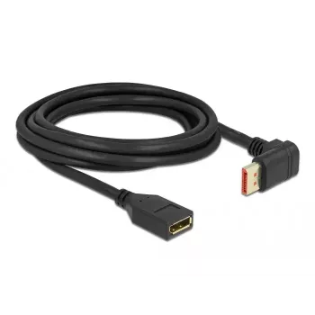 DeLOCK 87084 DisplayPort pagarinājuma kabelis 3 m 8K 60Hz vīrišķais 90° uz augšu uz sievišķo