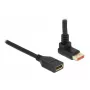 DeLOCK 87084 DisplayPort pagarinājuma kabelis 3 m 8K 60Hz vīrišķais 90° uz augšu uz sievišķo