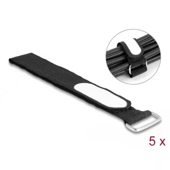 Kabeļu saites ar Velcro DeLOCK 19608 305x25mm melnas 5gab.