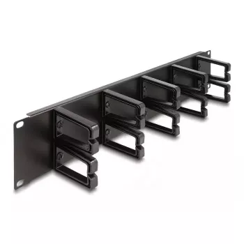 Kabeļu pārvaldības panelis DeLOCK 19 inch 66917 2U melns ar 10 āķiem
