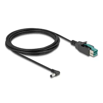 DeLOCK PoweredUSB kabelis vīrišķais 12 V uz DC 5,5 x 2,5 mm vīrišķais leņķa 3 m