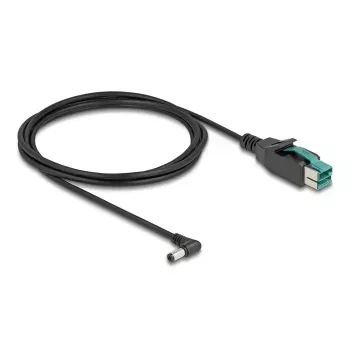 DeLOCK PoweredUSB kabelis vīrietis 12 V uz DC 5.5 x 2.1 mm vīrietis leņķveida 2 m