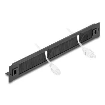 DeLOCK 66552 Birstes panelis 19 inch melns metāls 48mm x 482mm x 44,4mm
