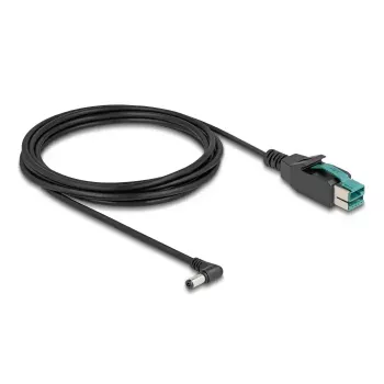 DeLOCK PoweredUSB kabelis vīrišķais 12 V uz DC 5.5 x 2.1 mm vīrišķais leņķveida 3 m