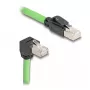 DeLOCK RJ45 Cat.6A tīkla kabelis, leņķveida spraudnis uz leju, 1m, zaļš
