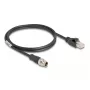 Tīkla kabelis DeLOCK M12 X-kodēts 8 kontaktu vīrietis uz RJ45 vīrietis Cat5e 1 m Melns