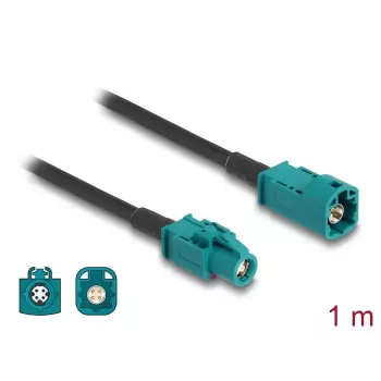 Koaksiālais kabelis DELOCK 90679 — HSD Z līdz HSD Z, 1 m, melns/zils