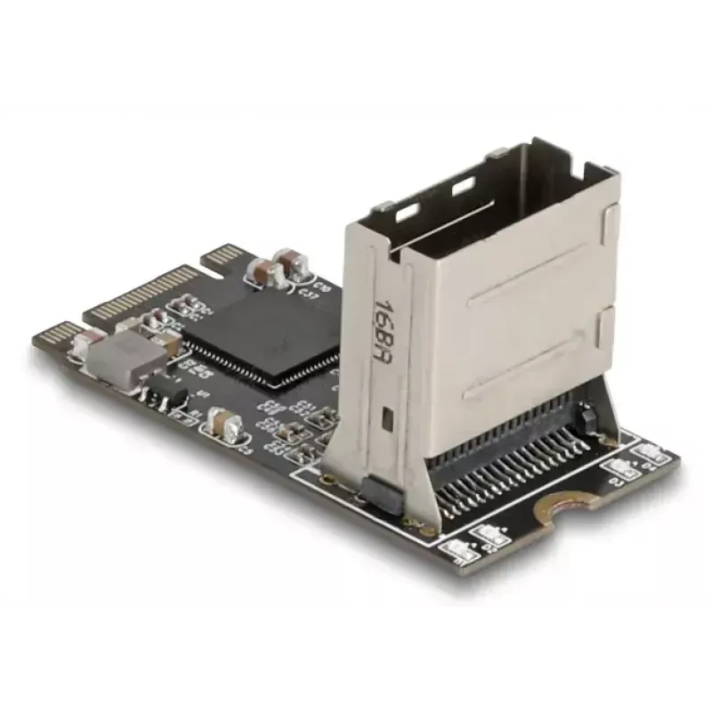 DELOCK iekšējā M.2 uz Mini-SAS adaptera karte 64260, M.2 hosts, Mini-SAS izeja, JMicron JMB585, melna, LED