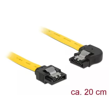 SATA kabelis DeLOCK 83958 0.2m SATA 7-pin Melns Dzeltens