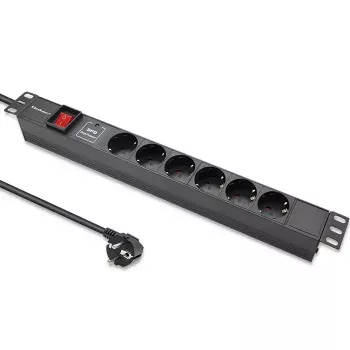 Strāvas sadalītājs RACK 19 1U QOLTEC PDU 16A 6xSCHUKO 1,8m