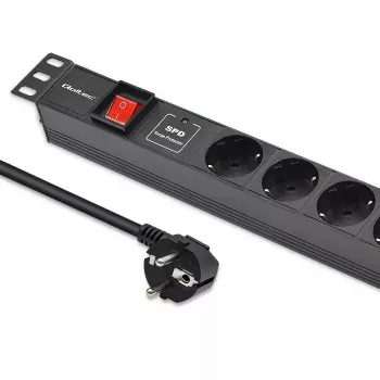 Strāvas sadalītājs RACK 19 1U QOLTEC PDU 16A 6xSCHUKO 1,8m