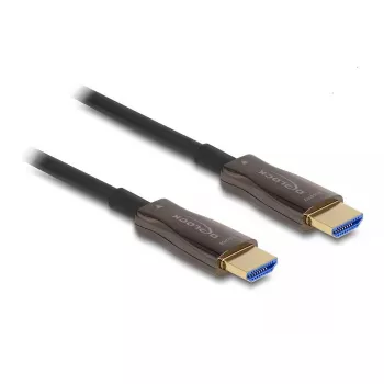 Aktīvs optiskais HDMI kabelis DELOCK 8K 60 Hz 50 m, HDMI Type A vīrietis–vīrietis, 48 Gbit/s, metāla bruņojums