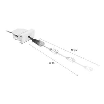 DeLOCK Easy 45 tīkla modulis ar ievelkamu kabeli RJ45 Cat.5e melns