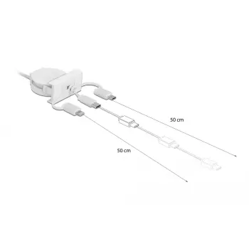 Kabelis DeLOCK Easy 45 Modulis USB 2.0 3-in-1 Izvelkams 0.5m