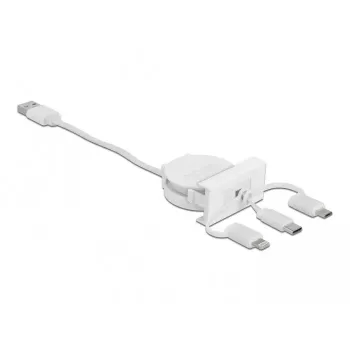 Kabelis DeLOCK Easy 45 Modulis USB 2.0 3-in-1 Izvelkams 0.5m