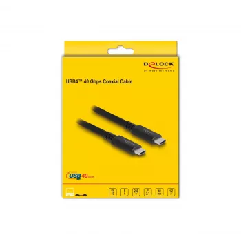 DeLOCK USB4 40 Gbps koaksiālais kabelis 1.2 m USB PD 3.1 240 W