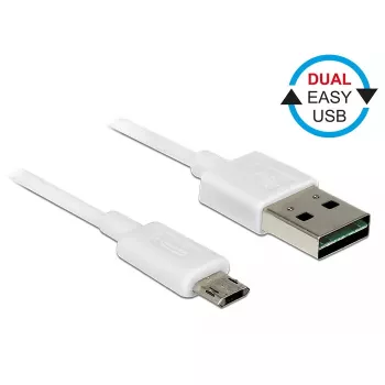 USB kabelis DeLOCK 84806 USB 2.0 0.5m USB A Micro-USB B Balts