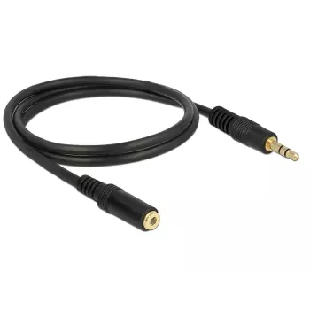 Audio kabelis 3,5 mm M-F DeLOCK 83764 1m Melns