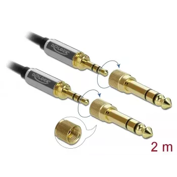 Audio kabelis 3.5 mm DeLOCK 85786 2 m Melns Pelēks