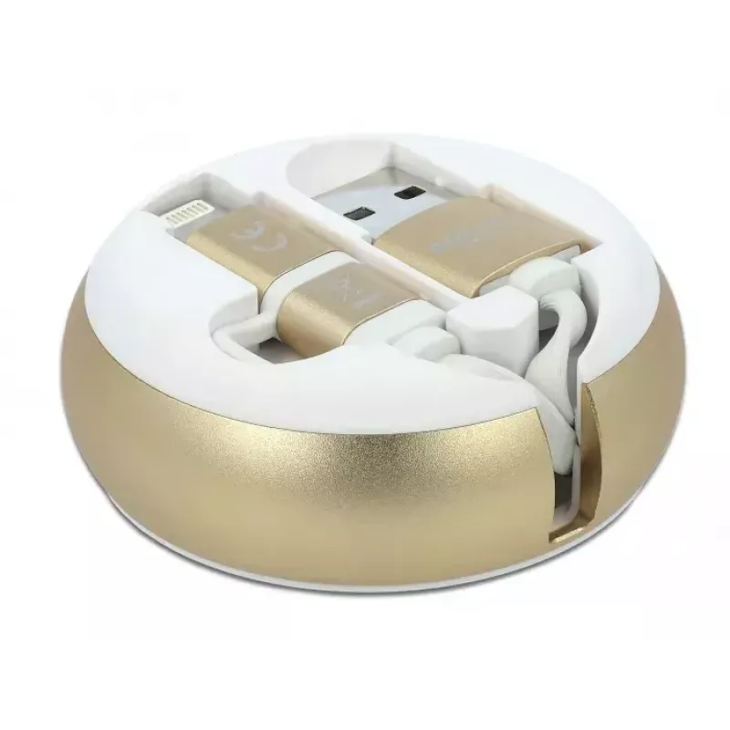Izvelkamais kabelis DeLOCK 85820 USB 2.0 Type-A uz Micro-B / Lightning