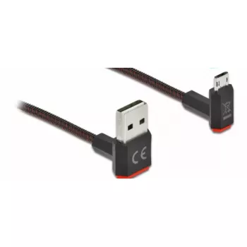 USB kabelis DeLOCK EASY-USB 2.0 Type-A uz Micro-B vīriešu 2m Melns