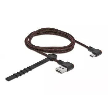 USB kabelis DeLOCK EASY-USB 2.0 Type-A uz Micro-B vīriešu 1m Melns