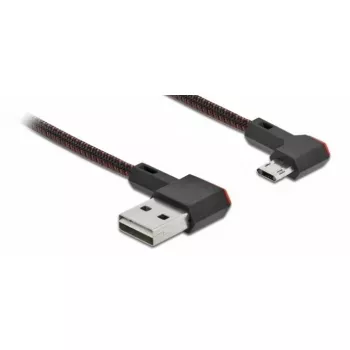 USB kabelis DeLOCK EASY-USB 2.0 Type-A uz Micro-B vīriešu 1m Melns