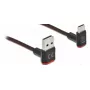 USB kabelis DeLOCK EASY-USB 2.0 Type-A vīriešu uz Type-C vīriešu leņķa 1m melns