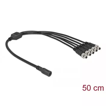Kabeļa sadalītājs DeLOCK 86590 5.5 x 2.1 mm 1 x sievišķais uz 5 x vīrišķais skrūvējams