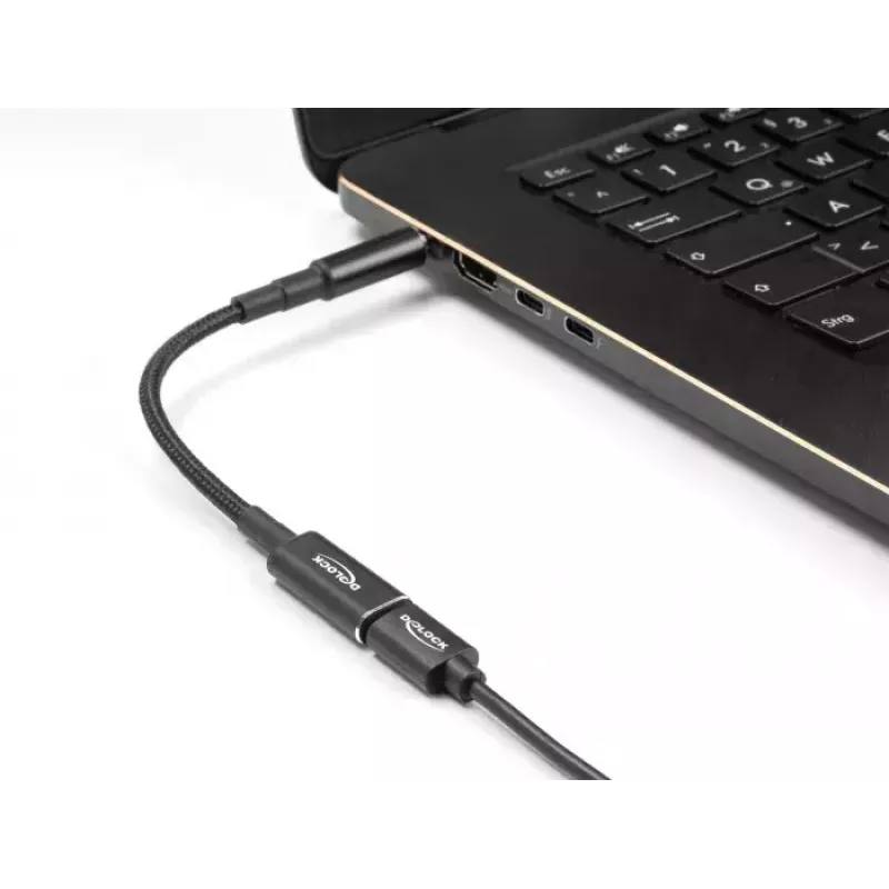 DeLOCK Adaptera kabelis USB Type-C sievišķais uz 5.5 x 2.1 mm vīrišķais 15 cm