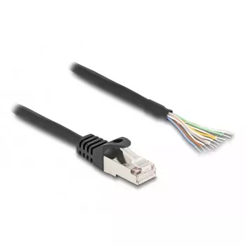 DeLOCK RJ50 vīrišķais uz atvērtiem vadiem S/FTP 5 m melns