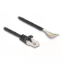 DeLOCK RJ50 vīrišķais uz atvērtiem vadiem S/FTP 5 m melns