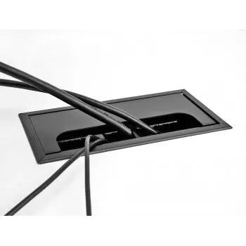 Kabeļu caurule DELOCK 66855 galdam, melna, 80×80×28 mm, 1 gab.