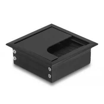 Kabeļu caurule DELOCK 66855 galdam, melna, 80×80×28 mm, 1 gab.