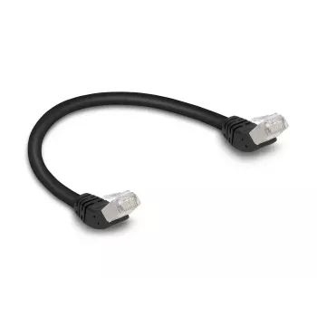 Tīkla kabelis DeLOCK RJ45 Cat.6A S/FTP 45° leņķa 0,25 m melns