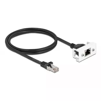 DeLOCK tīkla pagarinātāja kabelis Cat.6A 1m Melns S/FTP RJ45