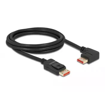 DisplayPort kabelis DeLOCK 8K 60 Hz 2 m taisns vīrišķais uz 90° pa kreisi leņķa vīrišķo