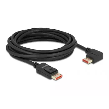 DisplayPort kabelis DeLOCK 87049 5m taisns vīriešu savienotājs uz 90° pa kreisi leņķveida vīriešu savienotāju 8K 60Hz