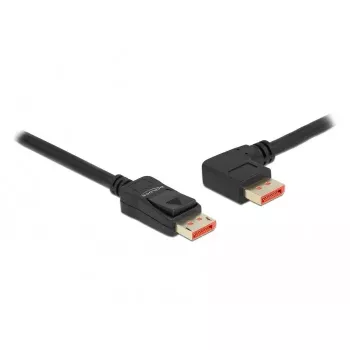 DisplayPort kabelis DeLOCK 87049 5m taisns vīriešu savienotājs uz 90° pa kreisi leņķveida vīriešu savienotāju 8K 60Hz