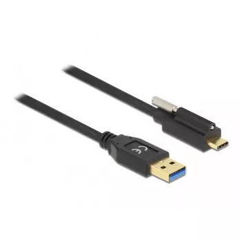 USB kabelis DeLOCK 84028 1.5m USB 3.2 Gen 1 USB A USB C Melns