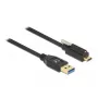 USB kabelis DeLOCK 84028 1.5m USB 3.2 Gen 1 USB A USB C Melns