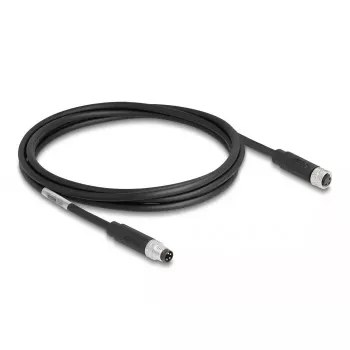DeLOCK M8 4 pin kabelis A-kodēts vīrietis-sieviete PUR TPU 2 m
