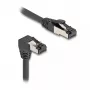 Tīkla kabelis DeLOCK RJ45 Cat.8.1 90° uz leju leņķveida / taisns 5 m melns