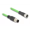 DeLOCK M12 A-kodēts 8-pin vīrietis-sieviete tīkla kabelis PUR (TPU) 1 m