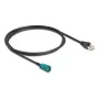 Koaksiālais kabelis DELOCK 90698 ar HSD Z uz RJ-45 savienotājiem, 1 m, Melns/Zils