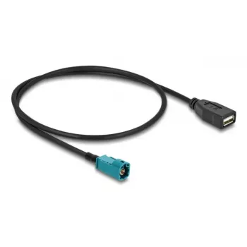 Koaksiālais kabelis DELOCK 90702 HSD Z uz USB A, 0.5 m, Melns/Zils