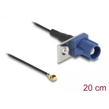DeLOCK 90727 Koaksiālais kabelis 1.13 0.2 m FAKRA C I-PEX MHF1 Melns Zils