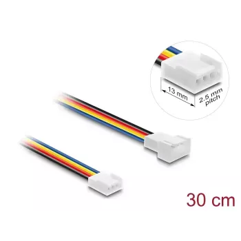 DeLOCK 90871 ventilatora pagarinājuma kabelis PWM 4 pin, spraudnis uz ligzdu, savienotāja garums 13 mm, 30 cm