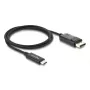 DELOCK Coaksiālais USB Type-C uz DisplayPort kabelis (DP Alt Mode) 4K 60 Hz, USB-C uz DP, 1 m, melns, 3.5 mm diametrs